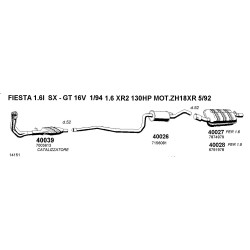 Ford Fiesta 16i-18i GT 16v XR2 92- Marmitta Posteriore CD40027-CD40028 -7874979-6791978 New From Old Stock