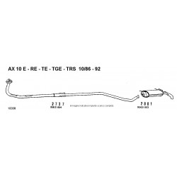 CITRÖEN-CITROEN AX 900cc 1100cc Marmitta posteriore 214007 1726L0 1726L1 1726L3 NOS