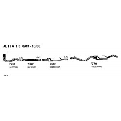 Volkswagen Golf Jetta Mk2 1050-1.3cc 83-91 Flessibile Marmitta Inox CD7762 L.540 Ø Esterno-Interno 42mm New From Old Stock