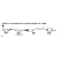 Opel Astra F T92 18-20 16v 1993-1998 Silenziatore Centrale Nuovo IMASAF-53.23.56-532356 5852718-5852812-5852974