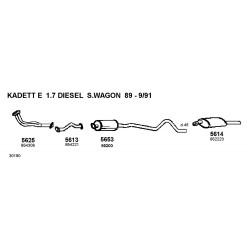 Opel Kadett E SW T85 17D 88-92 Silenziatore Centrale Nuovo BOSAL CD5653 852003-852091-90399077 New From Old Stock