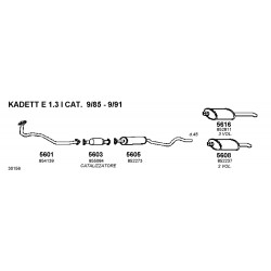 Opel Kadett E T85 13-14-16-18-20 85-93 Silenziatore Centrale Nuovo FONOS ALUMINOX-CD5605 5852810-852273