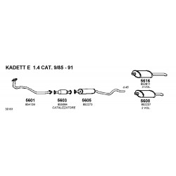 Opel Kadett E T85 13-14-16-18-20 85-93 Silenziatore Centrale Nuovo FONOS ALUMINOX-CD5605 5852810-852273