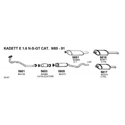 Opel Kadett E T85 13-14-16-18-20 85-93 Silenziatore Centrale Nuovo FONOS ALUMINOX-CD5605 5852810-852273