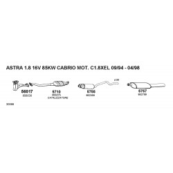 Opel Astra F T92 3v- Cabrio 1816v 94-01 Marmitta Silenziatore Centrale Walker CD5755 852359-90466563 New From Old Stock