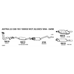 Opel Astra F T92 3v- Cabrio 1816v 94-01 Marmitta Silenziatore Centrale Walker CD5755 852359-90466563 New From Old Stock