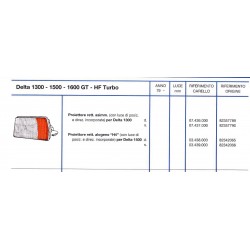 Lancia Delta Prima Serie [831] 79-86 Fanale Anteriore Destro H4 Freccia Arancione Nuovo Siem-Carello 034380000 LPA611 New Nos