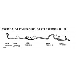 Renault R18 1.6cc 78-86 Fuego 1.6cc 80-85 Marmitta Scarico Anteriore CIA CD6584- 7700642889-7700660672