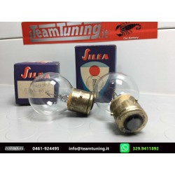 Coppia Lampada Ampolla Luce Bianca 6v/50w Monoluce Fanali Epoca Silea 1402-New Old Stock