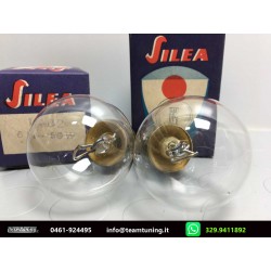 Coppia Lampada Ampolla Luce Bianca 6v/50w Monoluce Fanali Epoca Silea 1402-New Old Stock