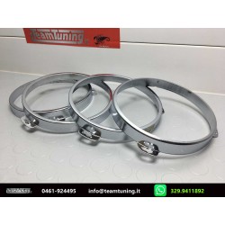 Lancia Fulvia Fiat 1300-1500 Serie Anelli [4PZ] Acciaio Per Fari Anteriori Int-Est L/R Compatibile 2187006-14.450.212