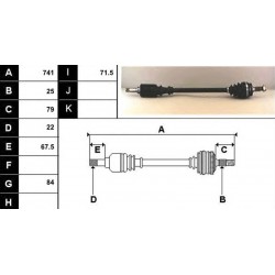 CITROEN BX 11cc 14cc SEMIASSE DX-SX L.741mm GENERAL RICAMBI 95602248