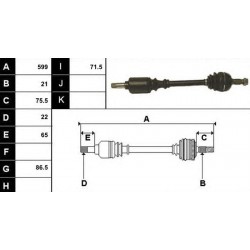 CITROEN ZX CITROEN ZX  BREAK 11CC-14CC  SEMIASSE SX L.600mm 95669013-327218