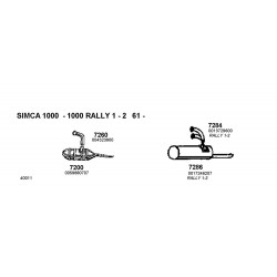 7200 MARMITTA SCARICO TALBOT SIMCA 1000 900CC 1961-1975 29 kW / 39 CV 59680707-0059680707