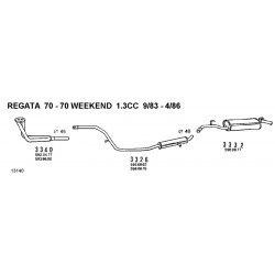 FIAT RITMO 60-70 82-88 FIAT REGATA 70 70SW 83-86 MARMITTA CENTRALE