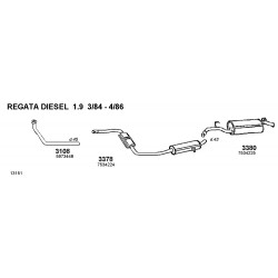 FIAT REGATA 65 [138] Diesel 1.9 04.1984-07.1989 MARMITTA CENTRALE 7534224 NOS
