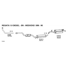 FIAT REGATA 16cc 83-90 19D 84-89 MARMITTA CENTRALE 7593440