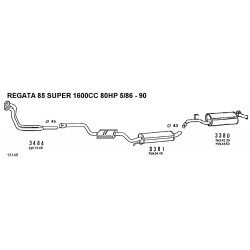 FIAT REGATA 16cc 83-90 19D 84-89 MARMITTA CENTRALE 7593440