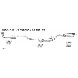 FIAT REGATA Weekend-BN  13-15cc 17D DAL 83 AL 89 MARMITTA CENTRALE ALUMINOX, 7587956, 7594366