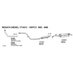 FIAT REGATA-RITMO 15cc 17D DAL 1986 AL 1989 MARMITTA CENTRALE 5980874