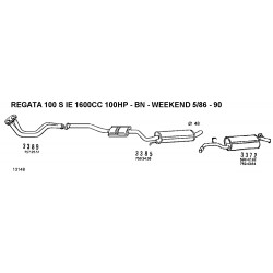 FIAT REGATA 100S 16cc ie 100hp SW-BERLINA 86-90 MARMITTA CENTRALE