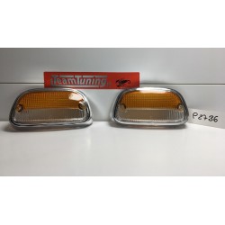 Peugeot 404 65-69 Coppia Trasparenti Bicolore Fanalini Freccia Anteriori L/R P2736 PV New Old Stock