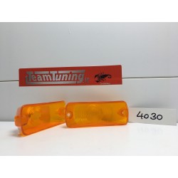 SIMCA 1000 COPPIA PLASTICA FANALINO ANTERIORE DX-SX ARANCIO-AMBER NUOVE LEART 4030 NOS