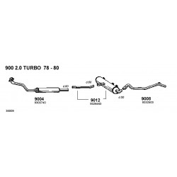 SAAB 900 TURBO BENZINA MARMITTA CENTRALE NUOVA BOSAL CD9012 9326463 NOS