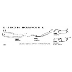 Alfa 33 17ie 4x4 BN-SW 90-92 Tubo collettore anteriore 60546710