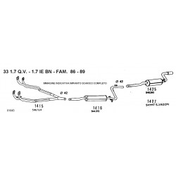 Alfa 33 QV 17ie SW Famigliare 86-89 Marmitta posteriore 60537706