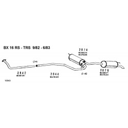 Citroën BX Berlina e Break  [XB] 11-14-15-16-19-19D 1985-1993 Marmitta Centrale Walker CD2874 New From Old Stock