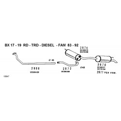 Citroën BX Berlina e Break  [XB] 11-14-15-16-19-19D 1985-1993 Marmitta Centrale Walker CD2874 New From Old Stock