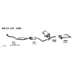 Peugeot 605 [6B] 20cc 21Dcc 1989-1999 Marmitta Anteriore Walker CD6045-172883 New From Old Stock