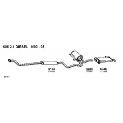 Peugeot 605 [6B] 20cc 21Dcc 1989-1999 Marmitta Anteriore Walker CD6045-172883 New From Old Stock
