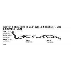 Renault Master T30-35 -Trafic T3-T5 Benzine e Diesel 81-95 Marmitta Silenziatore Centrale CD6928-BOSAL New From Old Stock